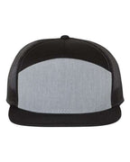 Richardson 168, Seven-panel Trucker Cap, Heather Grey/ Black