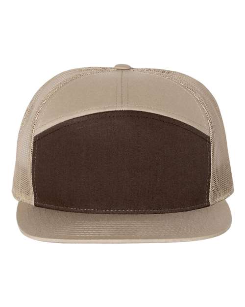Richardson 168, Seven-panel Trucker Cap, Brown/ Khaki