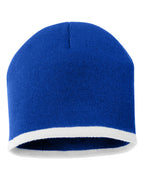 Sportsman SP09, 2177 8" Bottom-striped Beanie, Royal/ White