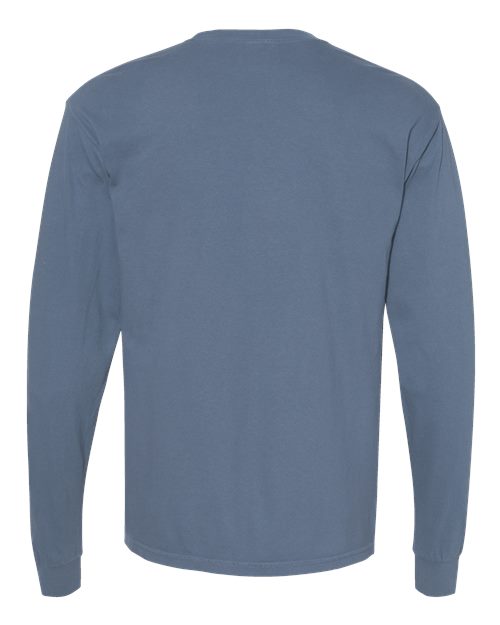 Comfort Colors 6014, Unisex Garment-dyed Heavyweight Long Sleeve T-shirt, Blue Jean