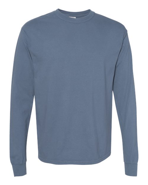 Comfort Colors 6014, Unisex Garment-dyed Heavyweight Long Sleeve T-shirt, Blue Jean