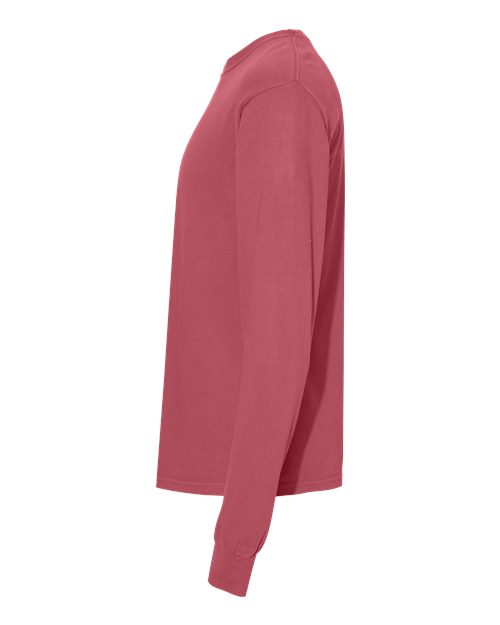 Comfort Colors 6014, Unisex Garment-dyed Heavyweight Long Sleeve T-shirt, Crimson