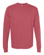 Comfort Colors 6014, Unisex Garment-dyed Heavyweight Long Sleeve T-shirt, Crimson