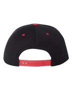 YP Classics 6089M, Premium Flat Bill Snapback Cap, Black/ Red
