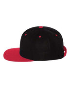 YP Classics 6089M, Premium Flat Bill Snapback Cap, Black/ Red