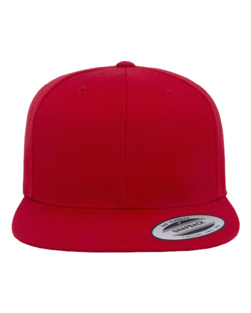 YP Classics 6089M, Premium Flat Bill Snapback Cap, Red