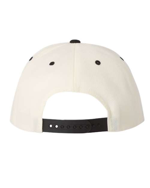 YP Classics 6089M, Premium Flat Bill Snapback Cap, Natural/ Black