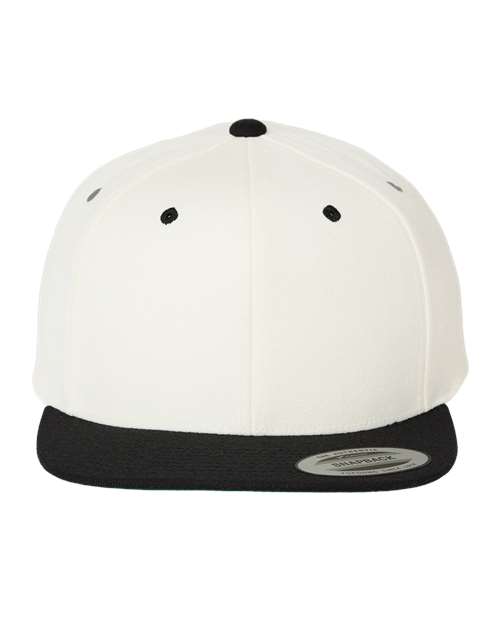 YP Classics 6089M, Premium Flat Bill Snapback Cap, Natural/ Black