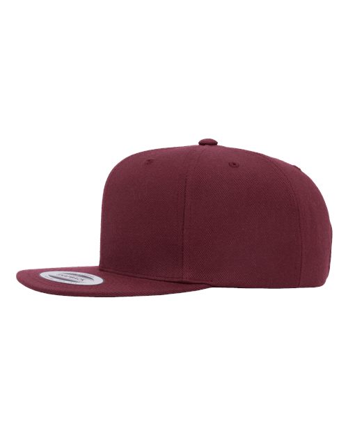 YP Classics 6089M, Premium Flat Bill Snapback Cap, Maroon