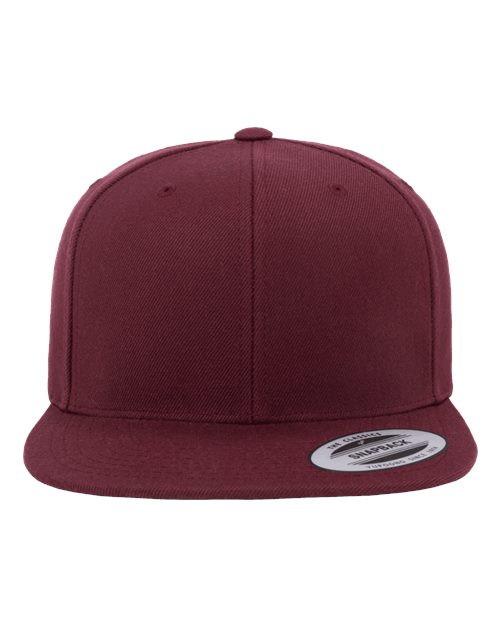 YP Classics 6089M, Premium Flat Bill Snapback Cap, Maroon
