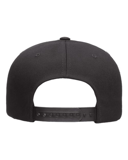 YP Classics 6007, Five-panel Cotton Twill Snapback Cap, Black