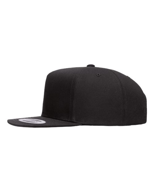 YP Classics 6007, Five-panel Cotton Twill Snapback Cap, Black