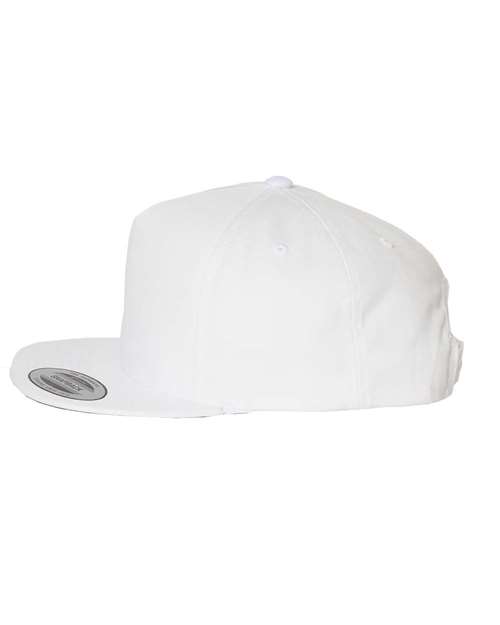 YP Classics 6007, Five-panel Cotton Twill Snapback Cap, White