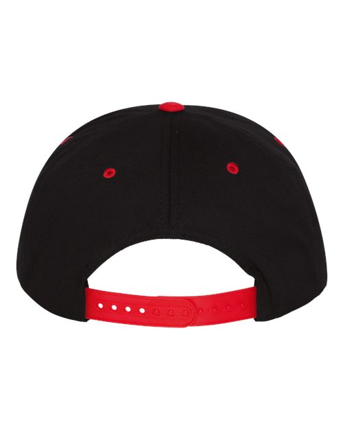 YP Classics 6007, Five-panel Cotton Twill Snapback Cap, Black/ Red