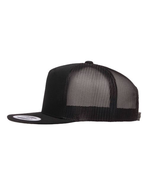 YP Classics 6006, Classic Five-panel Trucker Cap, Black