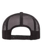 YP Classics 6006, Classic Five-panel Trucker Cap, Black/ White/ Black