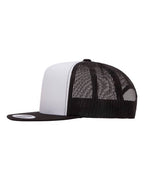 YP Classics 6006, Classic Five-panel Trucker Cap, Black/ White/ Black