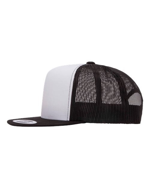 YP Classics 6006, Classic Five-panel Trucker Cap, Black/ White/ Black