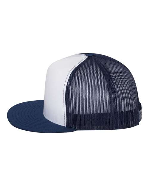 YP Classics 6006, Classic Five-panel Trucker Cap, Navy/ White/ Navy