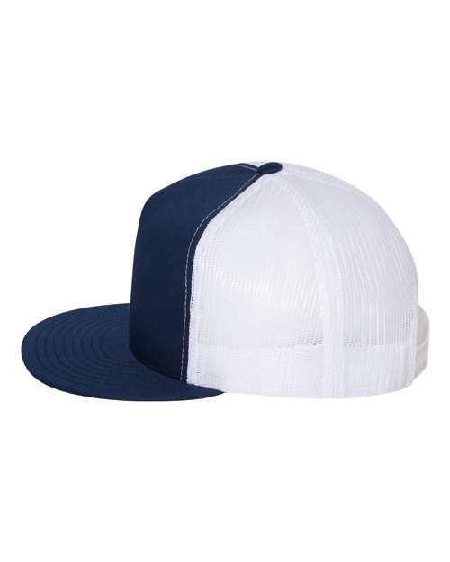 YP Classics 6006, Classic Five-panel Trucker Cap, Navy/ White