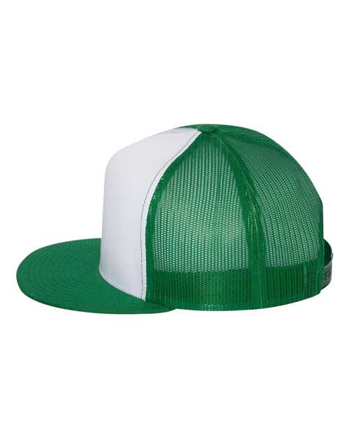 YP Classics 6006, Classic Five-panel Trucker Cap, Kelly/ White/ Kelly