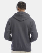 Champion S800, Unisex Powerblend Full-zip Hooded Sweatshirt, Charcoal Heather