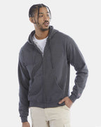 Champion S800, Unisex Powerblend Full-zip Hooded Sweatshirt, Charcoal Heather