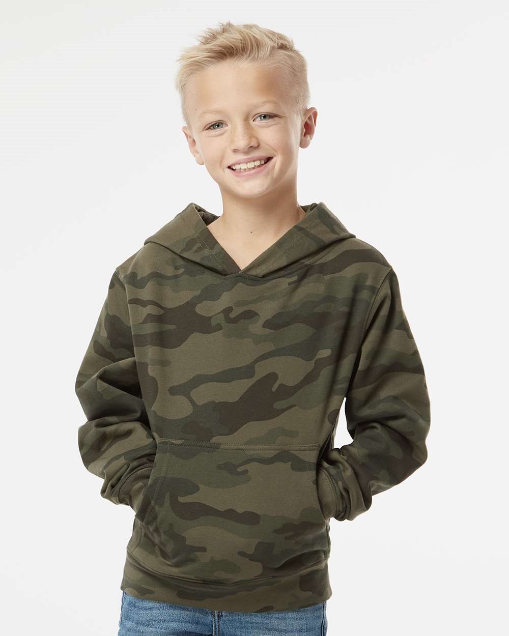 Independent Trading Co. SS4001Y, Youth Midweight Hooded Sweatshirt, Black