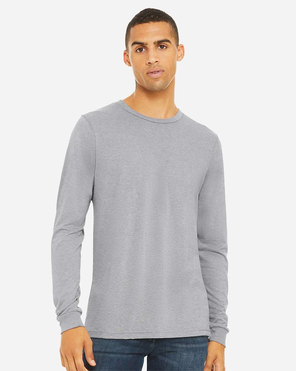 BELLA + CANVAS 3513, T-Shirts - Long Sleeve, Athletic Grey Triblend