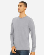BELLA + CANVAS 3513, T-Shirts - Long Sleeve, Athletic Grey Triblend
