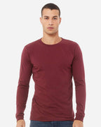 BELLA + CANVAS 3513, T-Shirts - Long Sleeve, Maroon Triblend