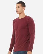 BELLA + CANVAS 3513, T-Shirts - Long Sleeve, Maroon Triblend