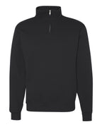 JERZEES 995MR, 2708 Unisex Nublend Cadet Collar Quarter-zip Sweatshirt, Black