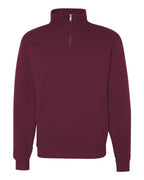 JERZEES 995MR, 2708 Unisex Nublend Cadet Collar Quarter-zip Sweatshirt, Maroon