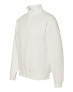 JERZEES 995MR, 2708 Unisex Nublend Cadet Collar Quarter-zip Sweatshirt, White