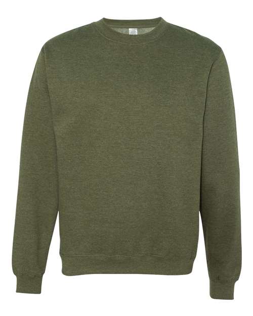 Independent Trading Co. SS3000, Unisex Midweight Crewneck Sweatshirt, Army Heather