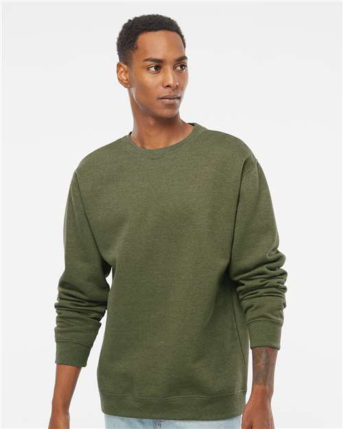 Independent Trading Co. SS3000, Unisex Midweight Crewneck Sweatshirt, Army Heather