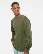 Independent Trading Co. SS3000, Unisex Midweight Crewneck Sweatshirt, Army Heather