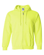 Gildan 415, 18600 Unisex Heavy Blend Full-zip Hooded Sweatshirt, Safety Green