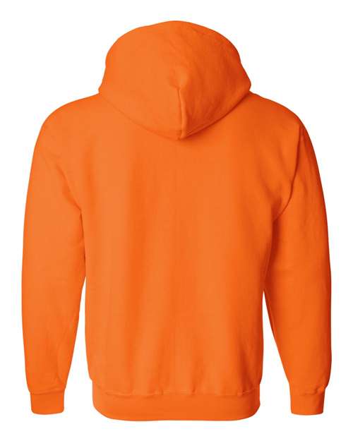 Gildan 415, 18600 Unisex Heavy Blend Full-zip Hooded Sweatshirt, Safety Orange