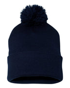 Sportsman SP15, 3015 12" Pom-pom Cuffed Beanie, Navy