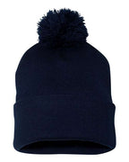 Sportsman SP15, 12" Pom-pom Cuffed Beanie, Navy