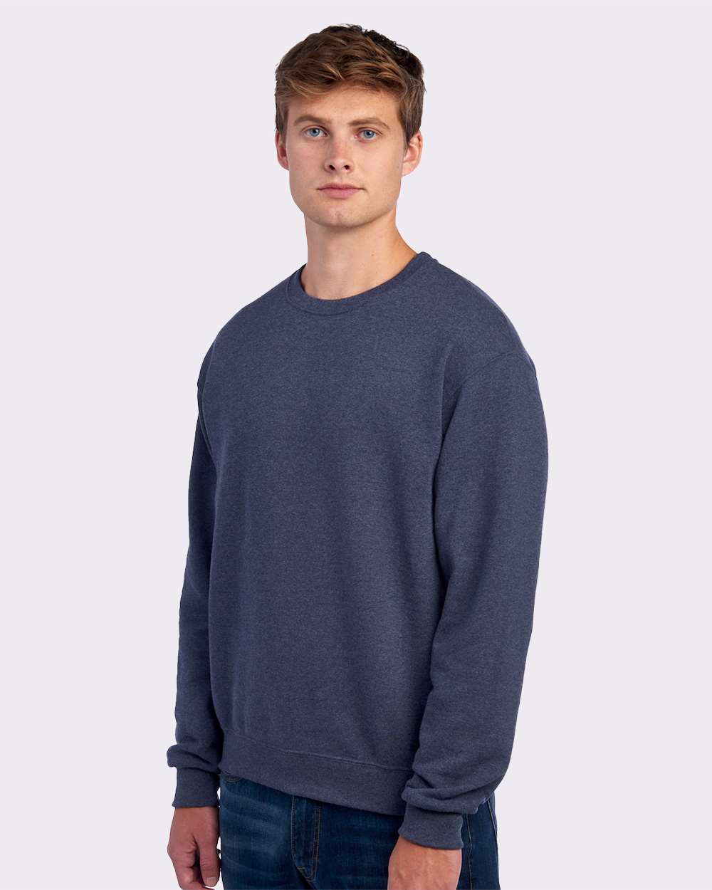 JERZEES 562MR, 371 Unisex Nublend Crewneck Sweatshirt, Vintage Heather Navy