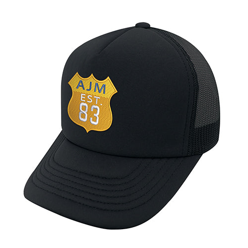 Polyester / Polyester Mesh 4050M, Ajm 5 Panel Traditional (mesh Back), Black
