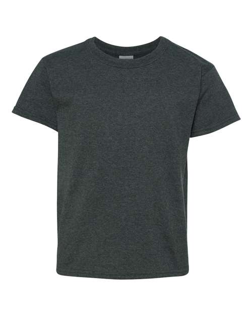 Gildan 543, 5000b Youth Heavy Cotton T-shirt, Dark Heather