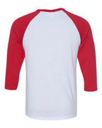 BELLA + CANVAS 3200, T-Shirts - Long Sleeve, White/ Red