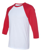 BELLA + CANVAS 3200, T-Shirts - Long Sleeve, White/ Red