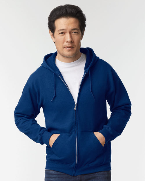Gildan 18600, Unisex Heavy Blend Full-zip Hooded Sweatshirt, Ash