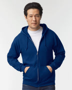 Gildan 18600, Unisex Heavy Blend Full-zip Hooded Sweatshirt, Ash