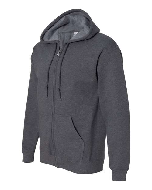 Gildan 415, 18600 Unisex Heavy Blend Full-zip Hooded Sweatshirt, Dark Heather